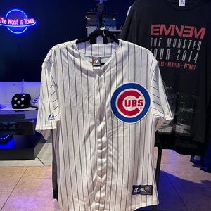 Majestic Chicago Cubs pinstripe home baseball jersey